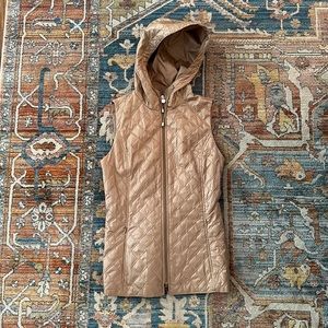 Lightweight Quilted Vest with Cinched Back and Hood